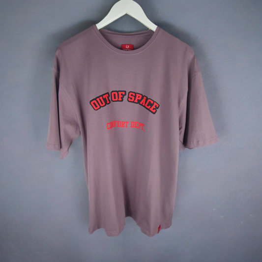 Out of Space Athletic logo Grape Oversized Cotton T-shirt