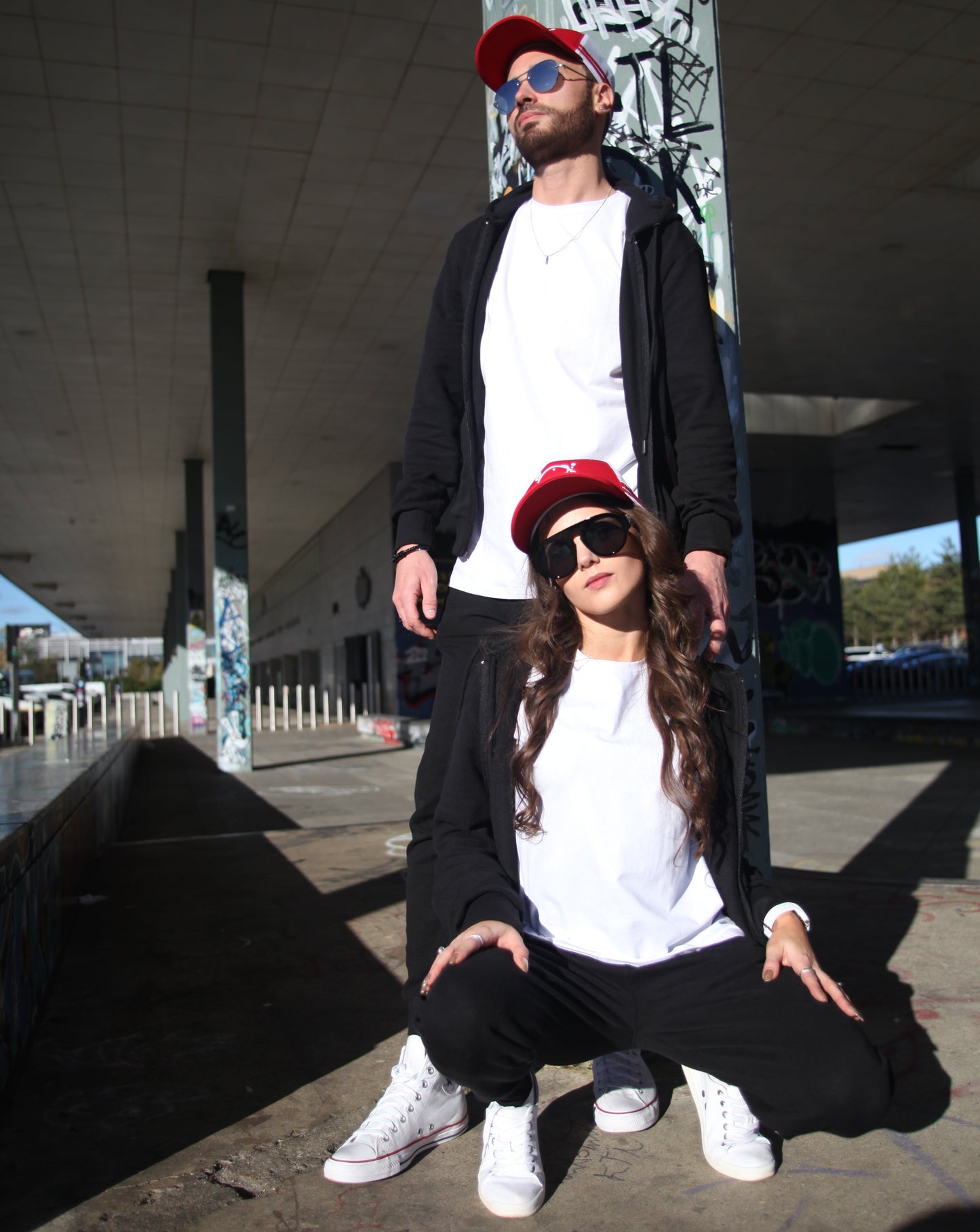 Black Cotton Zipper Hoodie