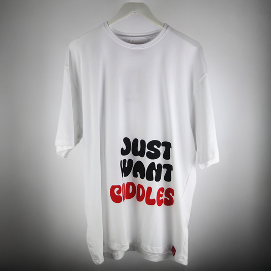 JUST WANT CUDDLES X LATER HATER  printed cotton tshirt