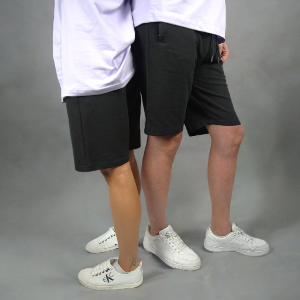 Black Cotton Shorts with Zipped pockets