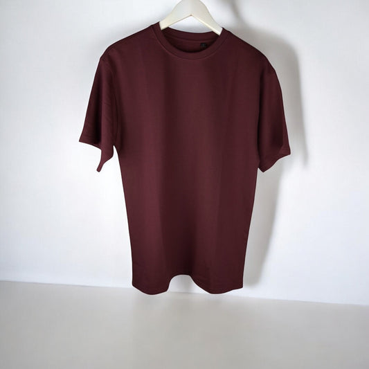 Burgundy Oversized cotton T-shirt