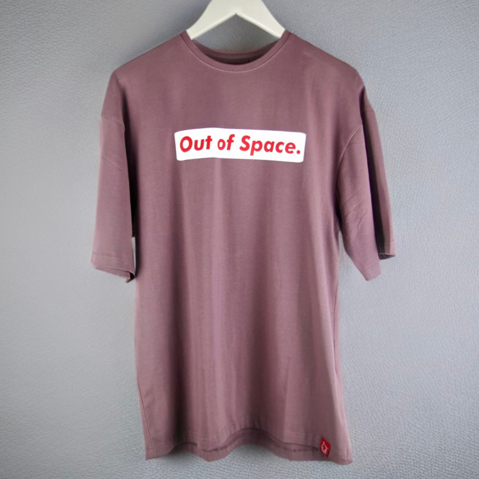 Out of Space box logo Grape Oversized Cotton T-shirt