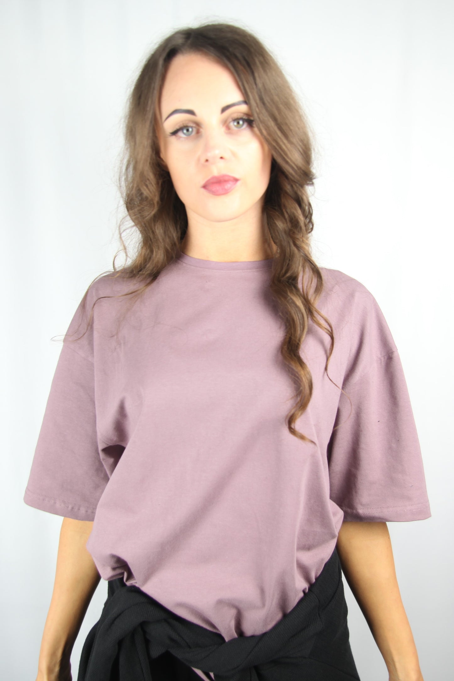 Grape Oversized Cotton T-shirt female right side view view