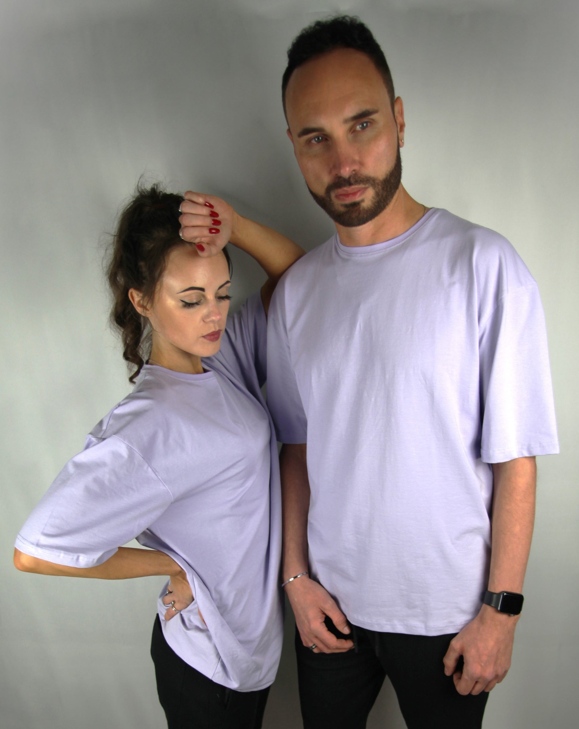 Lilac Oversized Cotton T-shirt front view