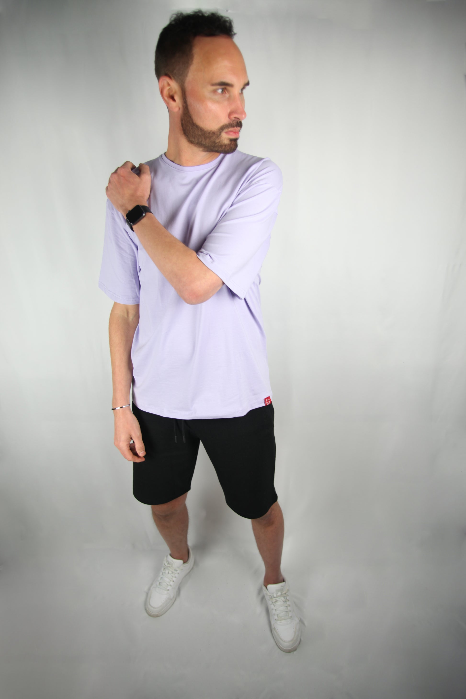 Lilac Oversized Cotton T-shirt left view